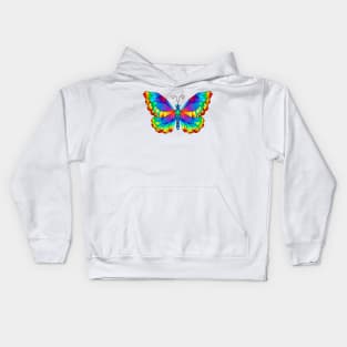 Rainbow Polygonal Butterfly Kids Hoodie